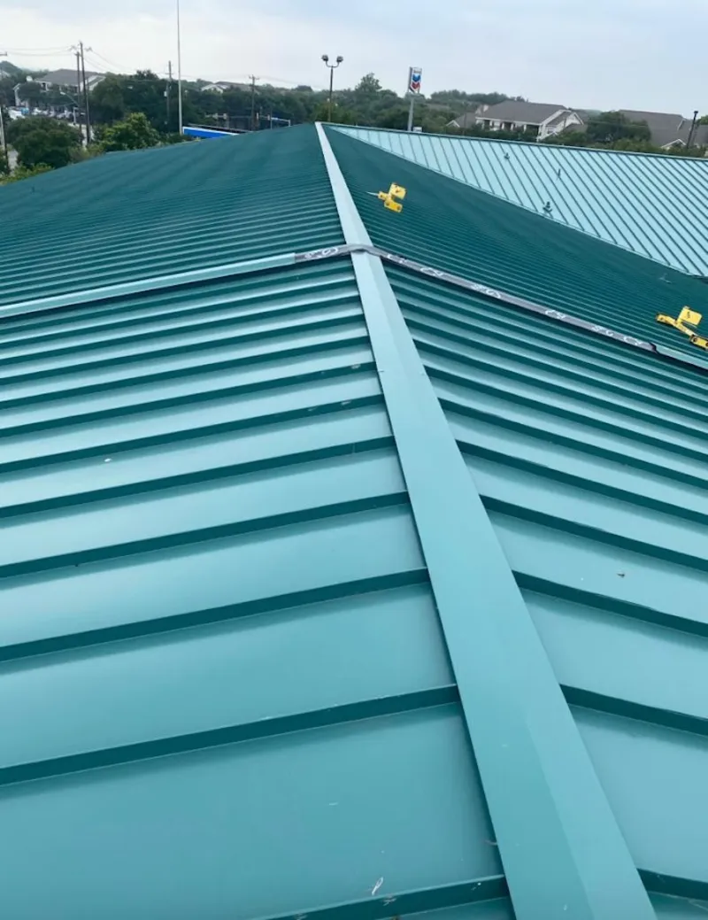 Green commercial metal roof ridge and valley for Metal Roof Repair in Atlantic City